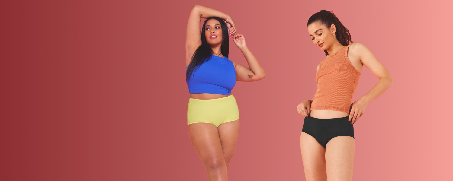 Unga kvinnor som bär menstrosor från Libresse Black Week REA