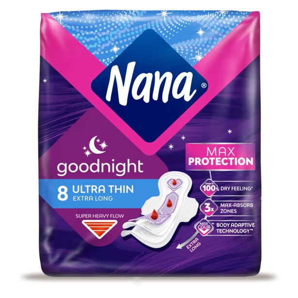 Nana Goodnight Extra Long With Wings Pack X8 Ultra Pads Me English