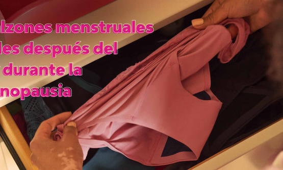 Usar calzones menstruales reusables después del parto y durante la perimenopausia.