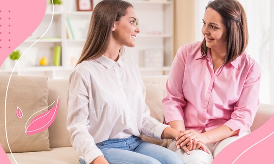 imagen de una chica y su mamá hablando