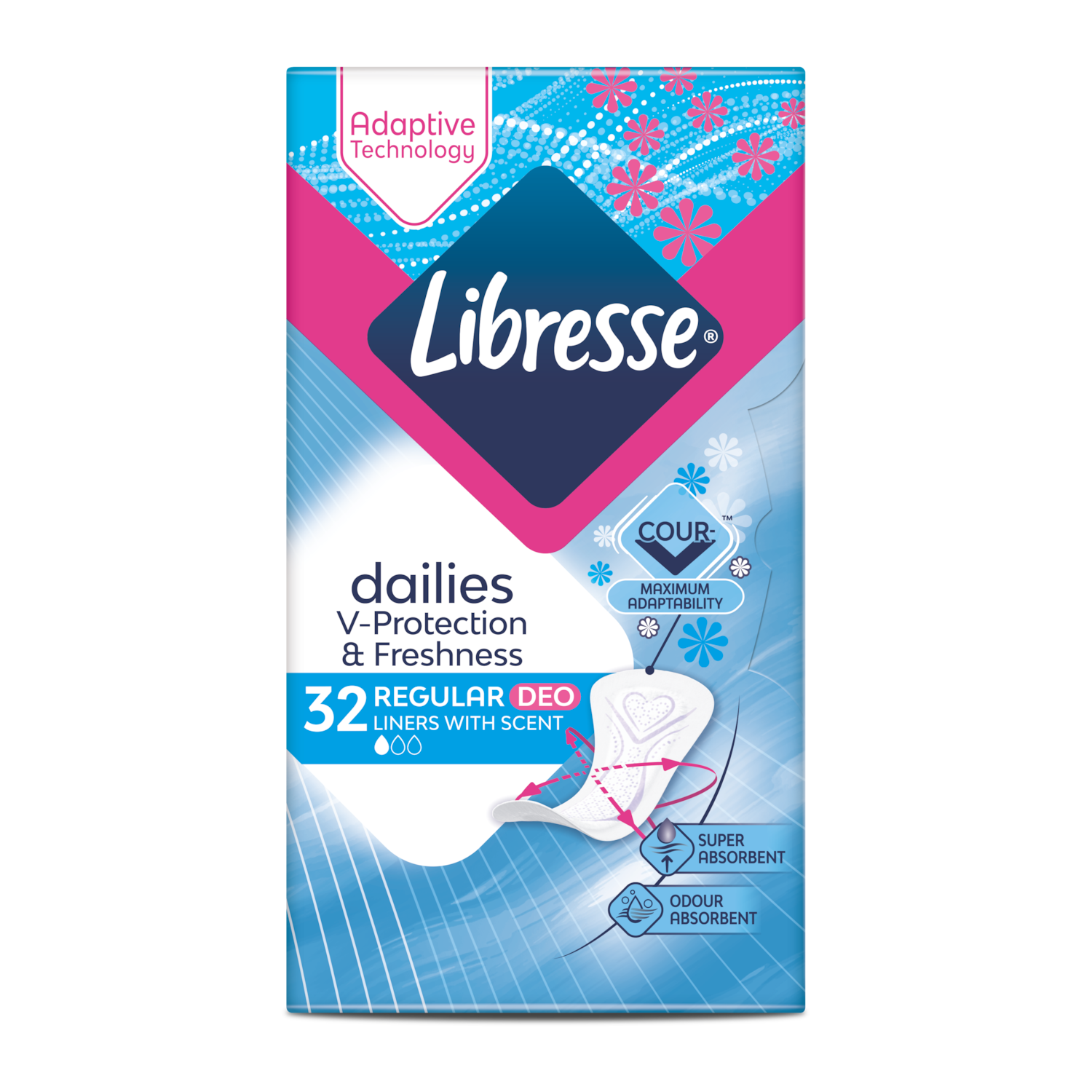 Libresse Dailies V-Protection & Freshness Regular Deo tisztasági betét