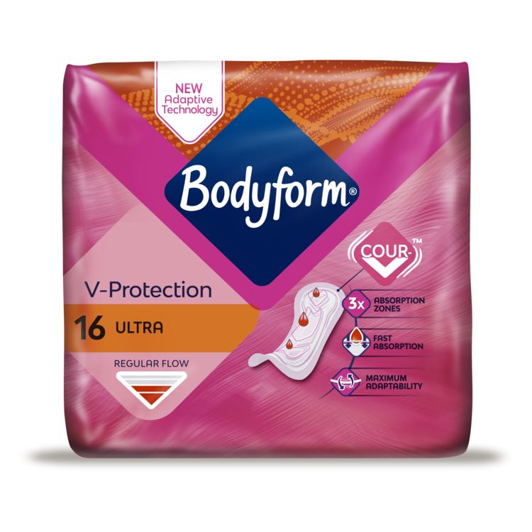 Bodyform Normal Ultra Towels, New CourV™ Adaptive Technology Bodyform