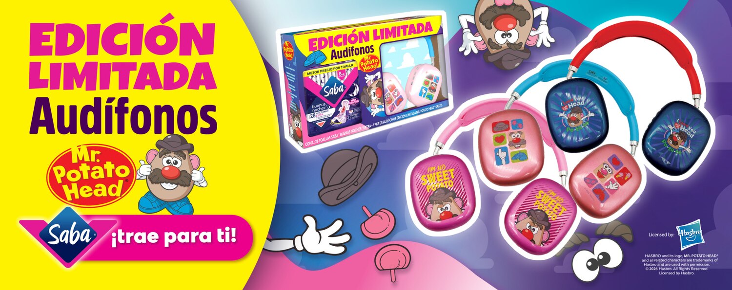 1 paquete de Buenas Noches Extra de 28 piezas + audífonos con la licencia de Sr Cara de Papa (Hasbro).