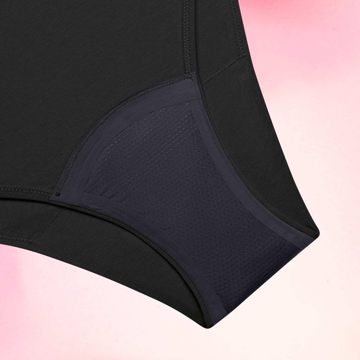 Essentials Brazilian Heavy Black Gusset Front On Fluid