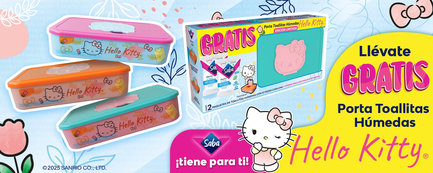 2 paquetes de Toallitas Húmedas V-Fresh de 12 piezas c/u + Porta toallitas húmedas Hello Kitty GRATIS