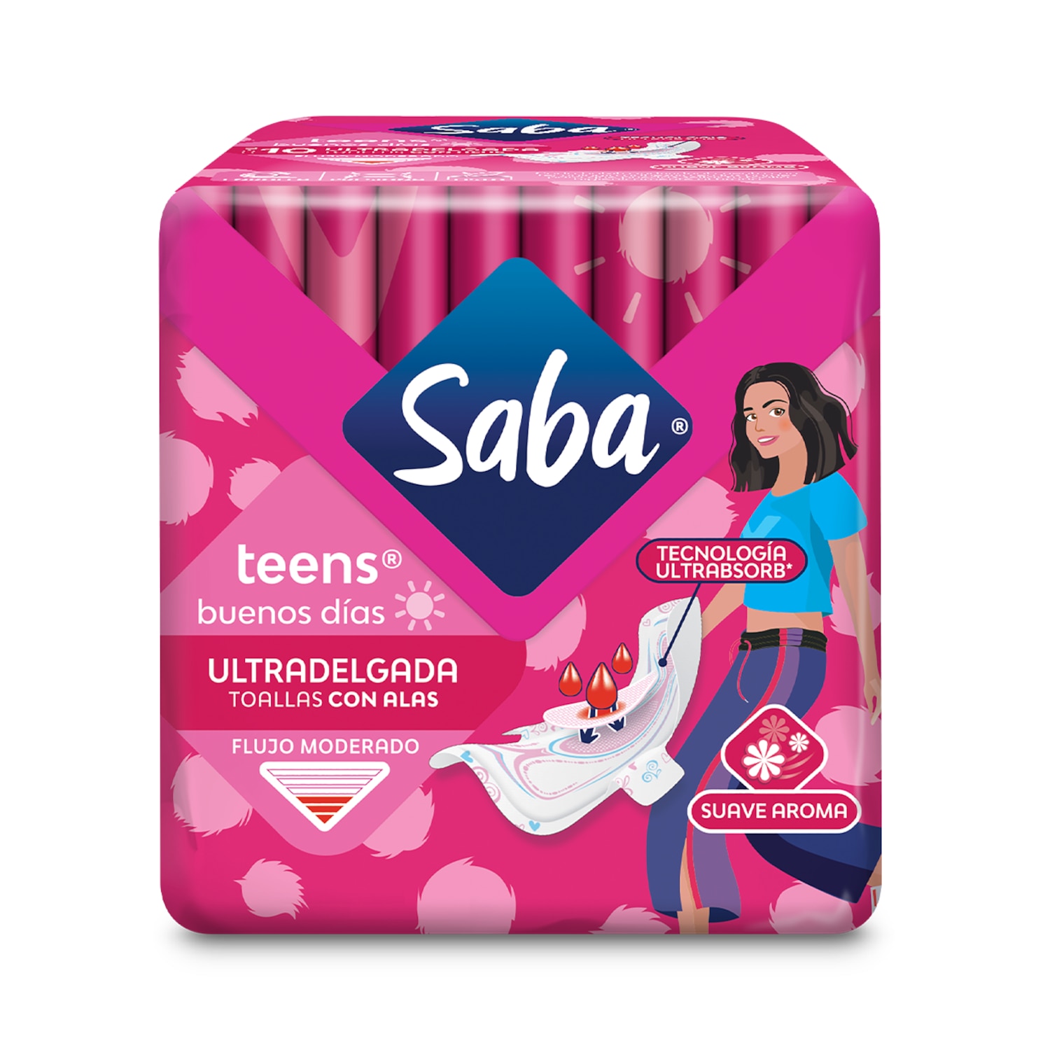 Saba® Teens® Buenos Días Toallas Ultradelgadas con alas
