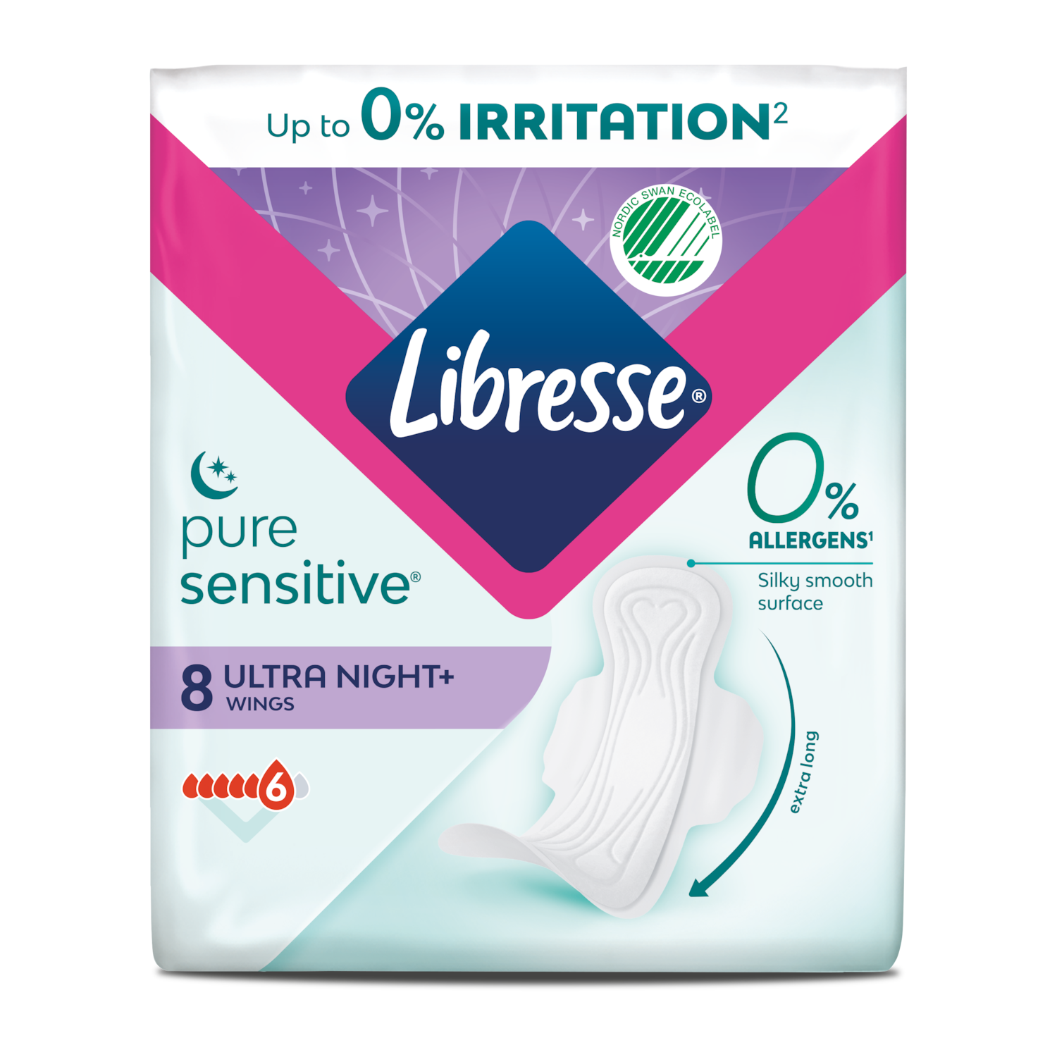 Ultra Pure Sensitive Goodnight+ Bindor med Vingar