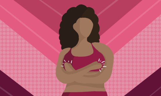 imagen de una chica revisando sus senos - SABA