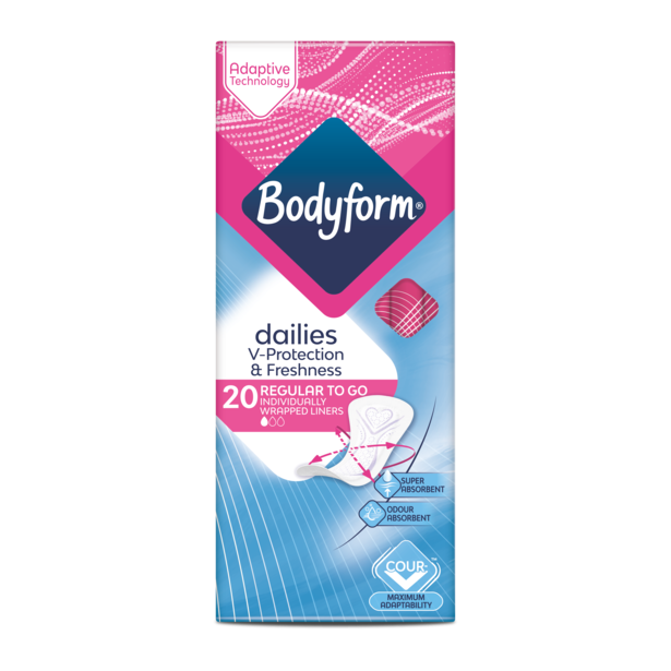 Pack of Bodyform Dailies Fresh & Protect Dailies Normal Liners