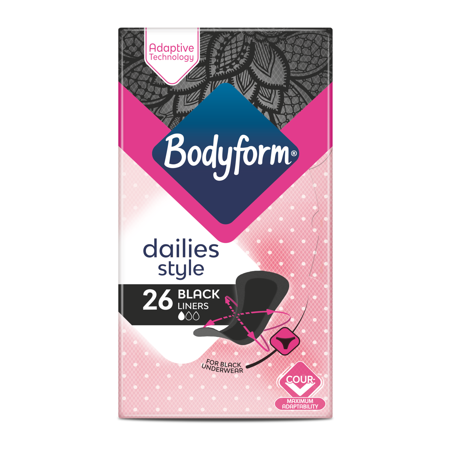 Dailies Black Normal Panty Liners
