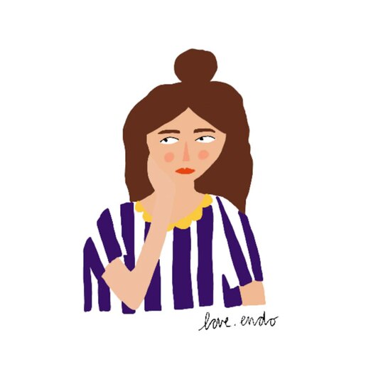 Ilustrație a unei fete cu tricou alb și albastru