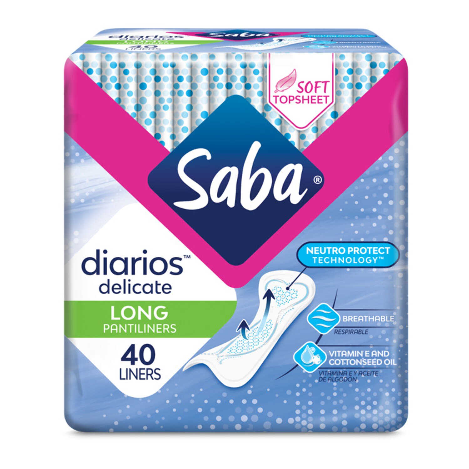 Saba® Diarios™ Delicate Long Pantiliners