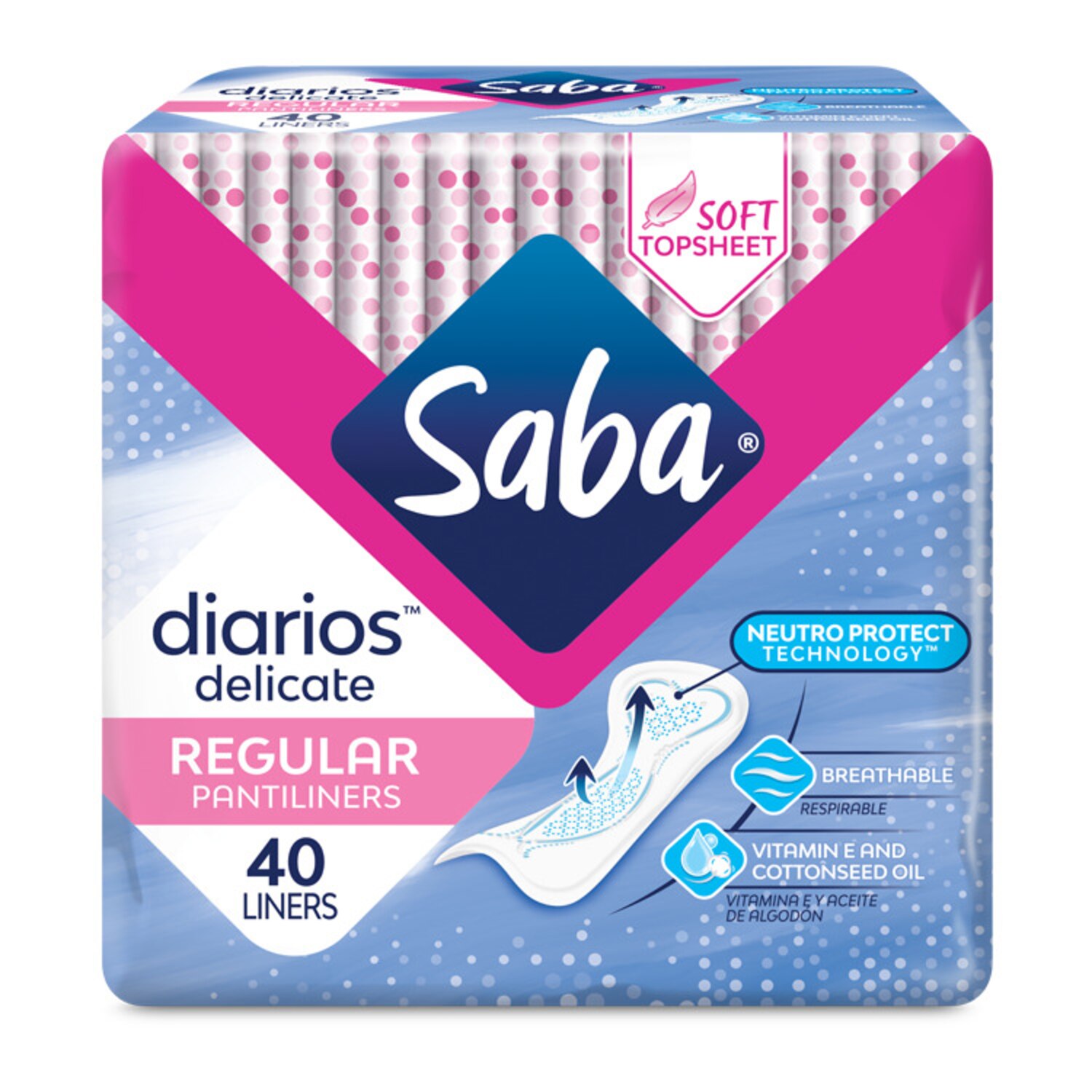 Saba® Diarios™ Delicate Regular Pantiliners
