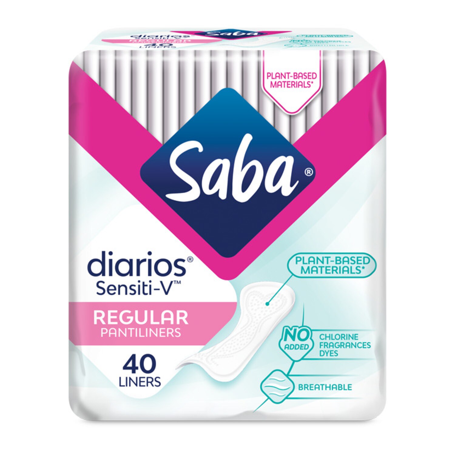 Saba® Diarios® Sensiti-V™ Regular Pantiliners