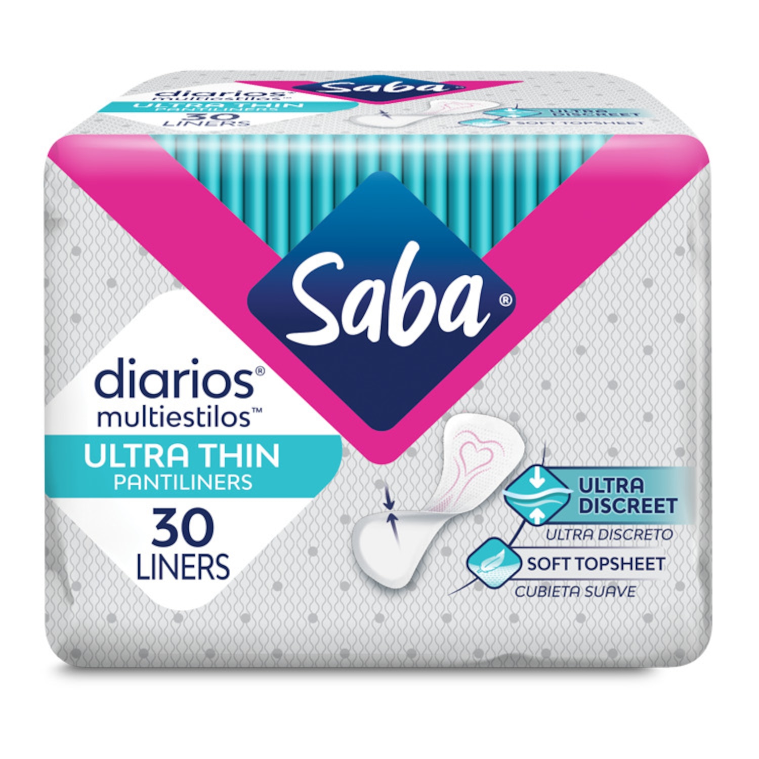 Saba® Diarios® Multiestilos™ Ultra Thin Pantiliners