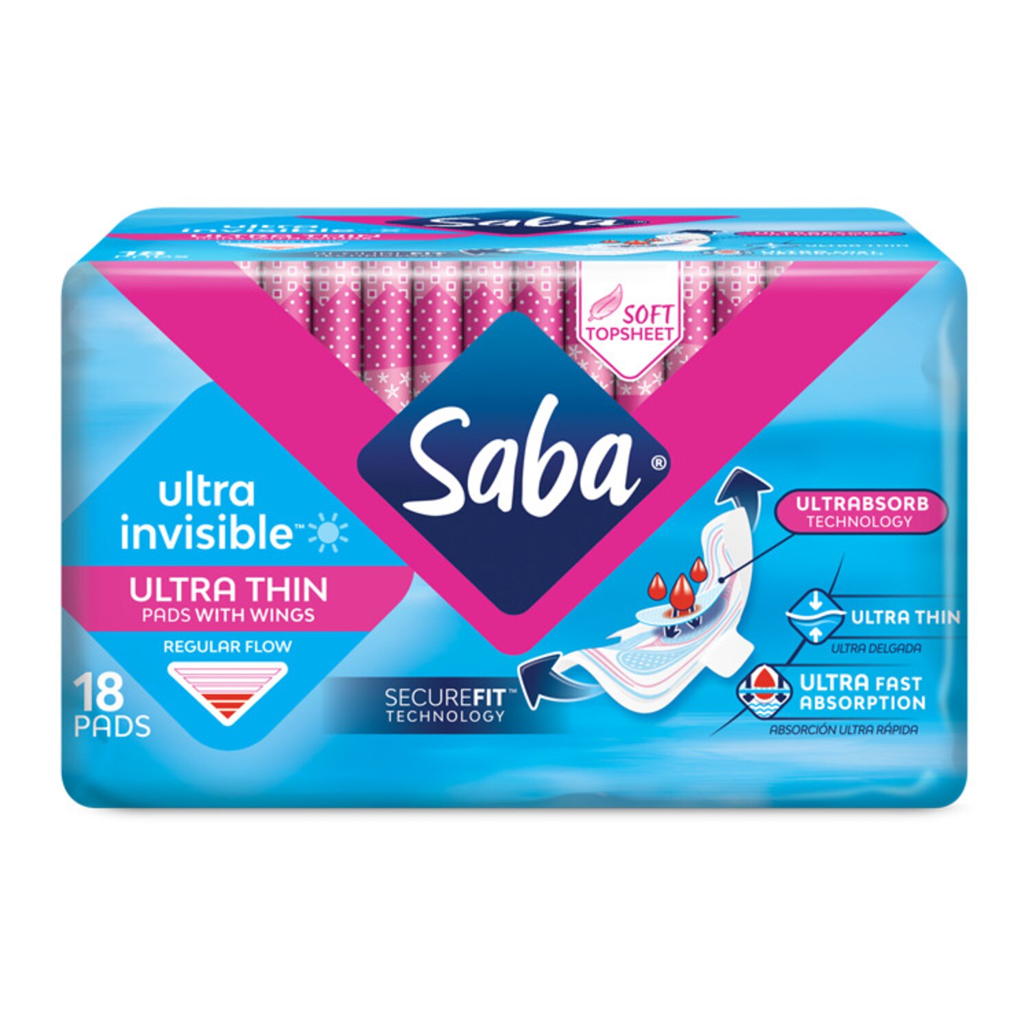 Saba® Ultra Invisible™ Ultra Thin with Wings