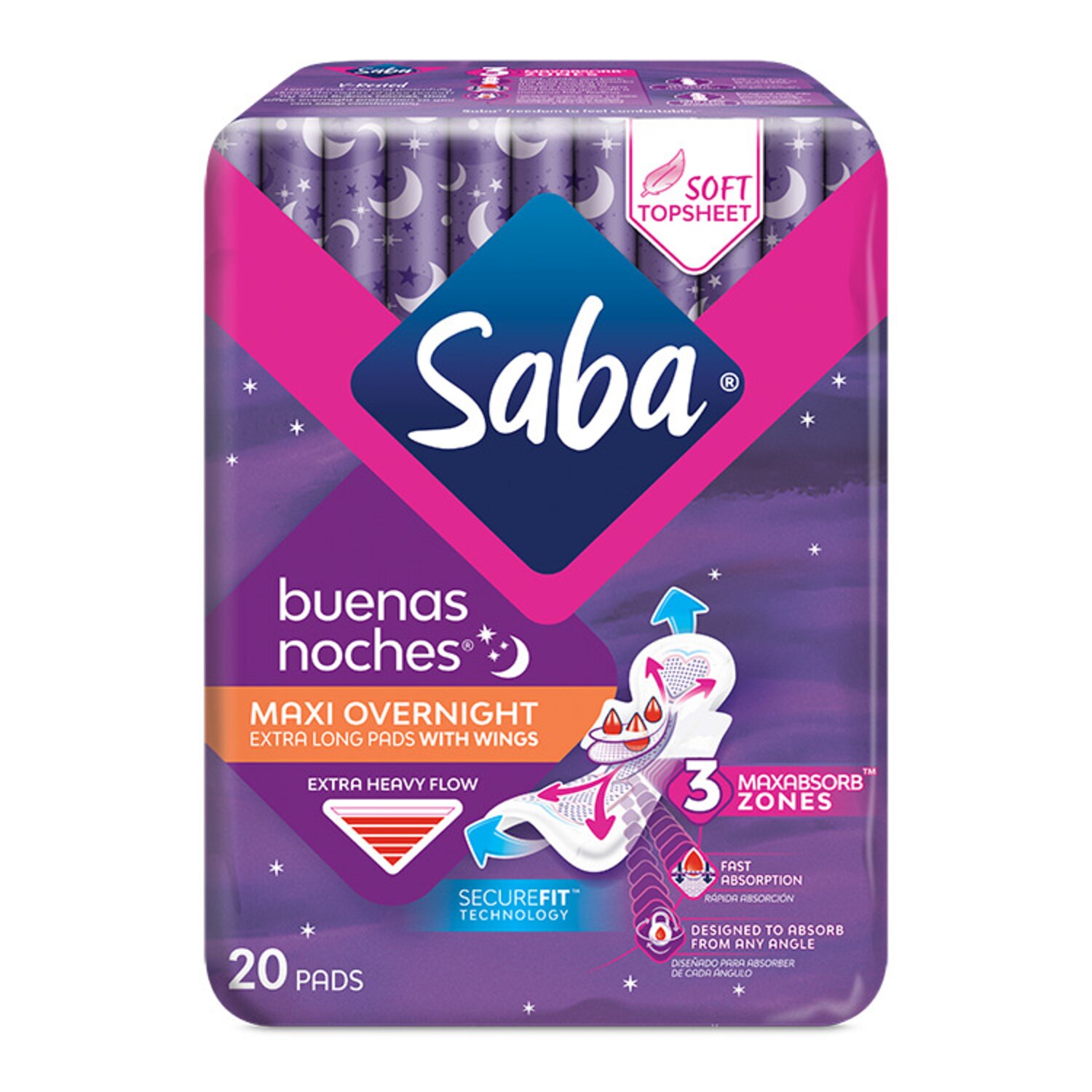 Saba® Buenas Noches® Maxi Overnight With Wings