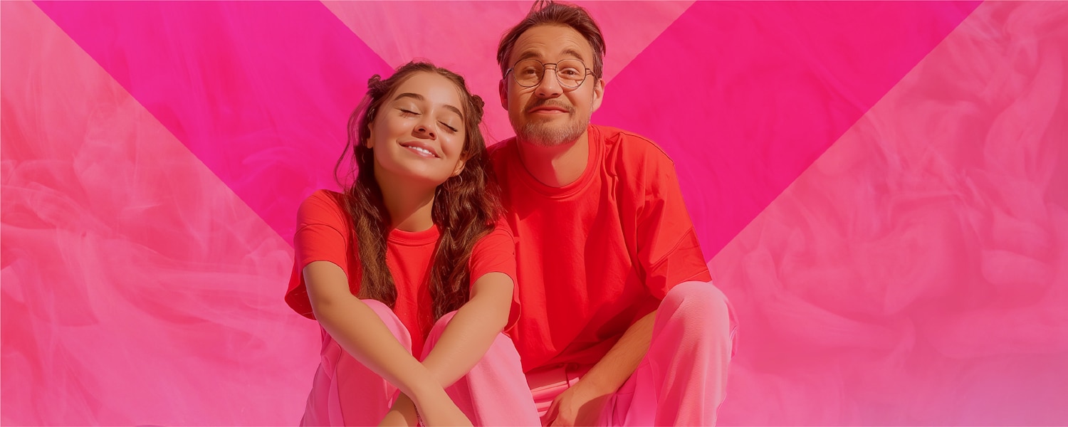 imagen de un padre confundido con un fondo rosa - Saba