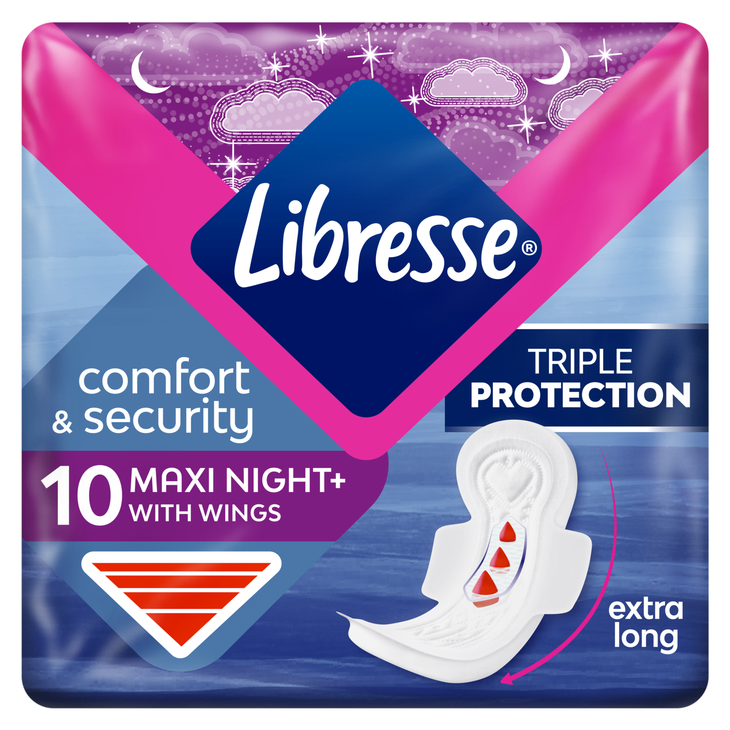 Libresse Maxi Goodnight egészségügyi betét szárnyakkal