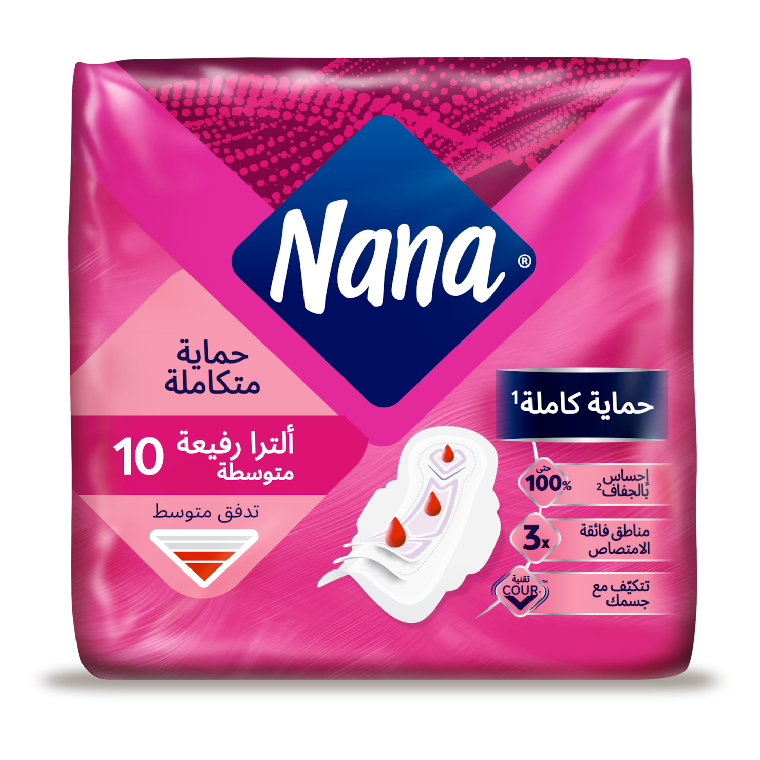 فوط ألترا رفيعة متوسطة بالأجنحة