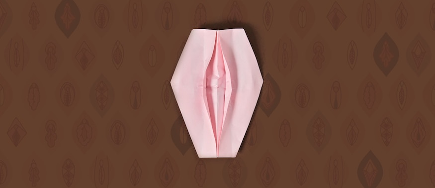Origami vulva made from paper