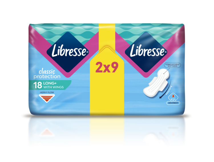 Libresse Classic Protection Long With Wings Duo Pack X18 Ultra Pads Landscape