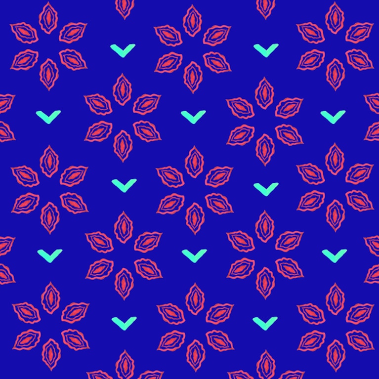Vulva Flowers Blue