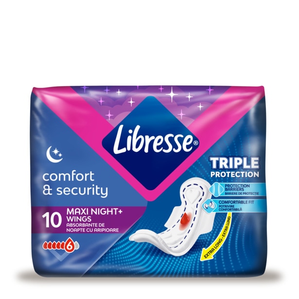 Libresse Comfortsecurity Goodnight Pack X10 Maxi Pads