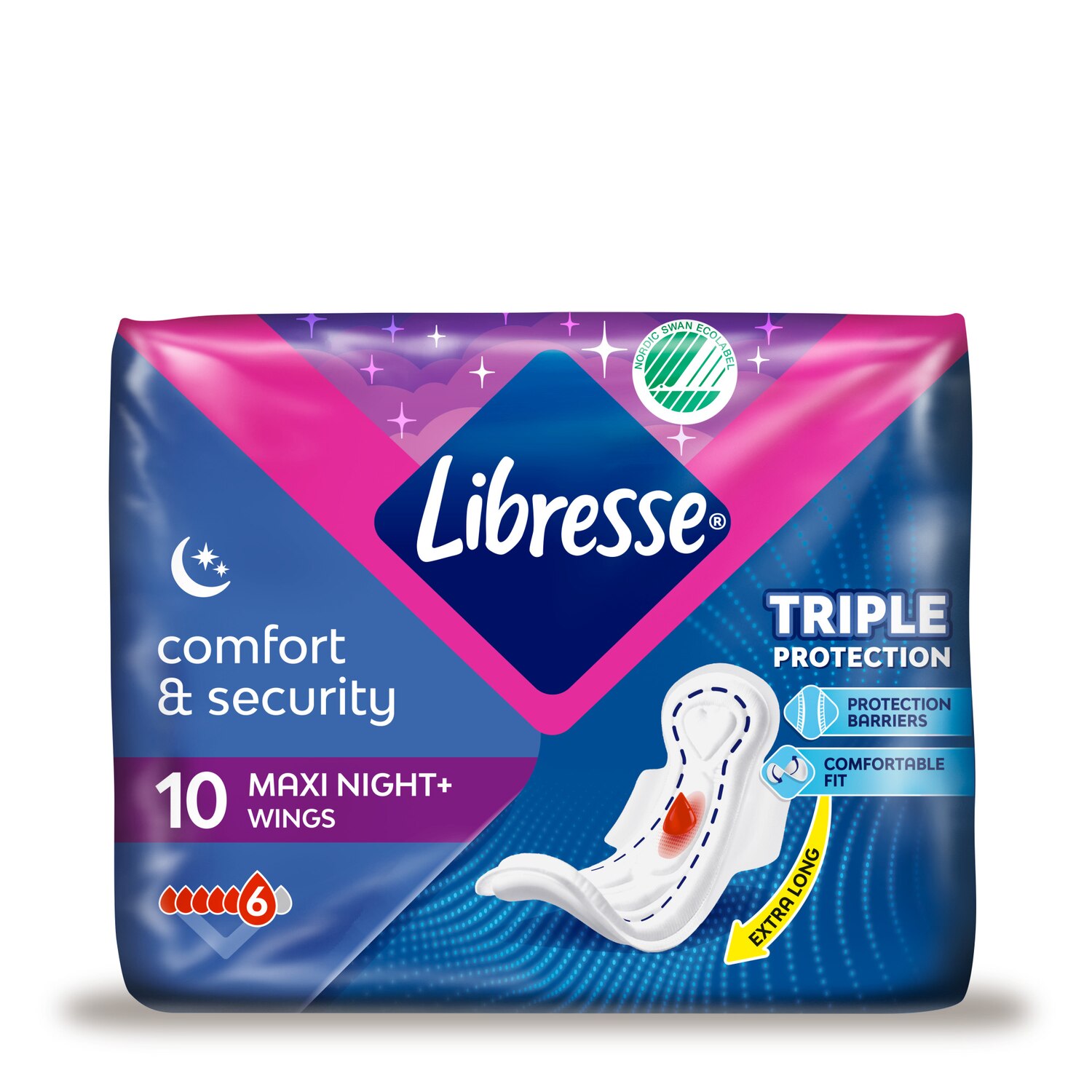 Libresse Maxi+ Goodnight maandverband met vleugels