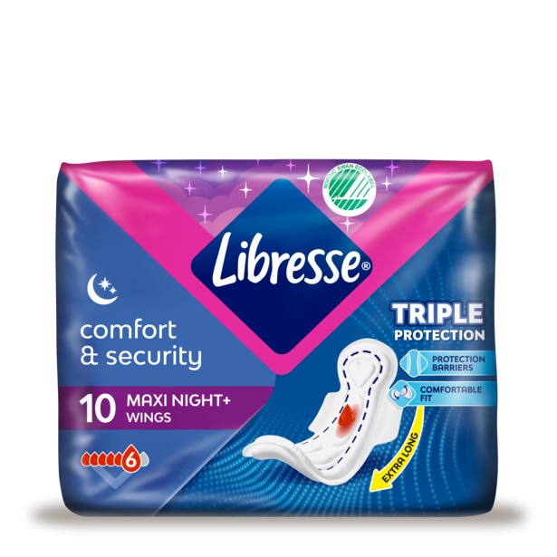 Libresse Comfortsecurity Goodnight Pack X10 Maxi Pads