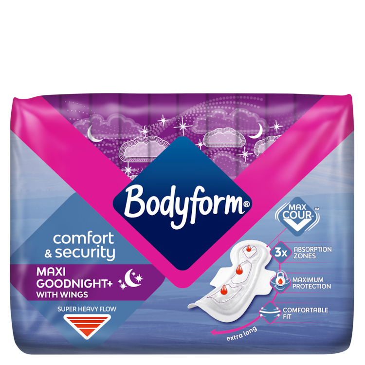 Beauty Pack Bodyform V Protection Femcare Pad Maxi Goodnight Wings Region Uki Mea