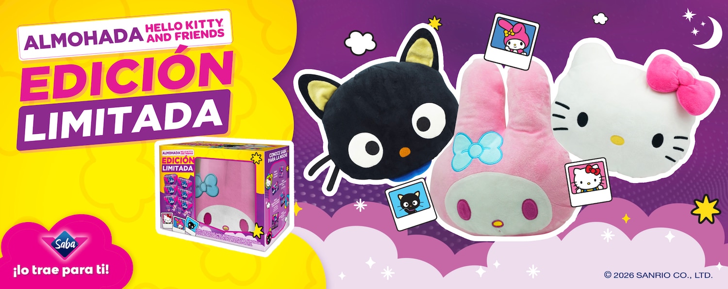 1 kit de 6 paquetes de Toallas Buenas Noches de 8 piezas c/u + Almohada HelloKitty & Friends.