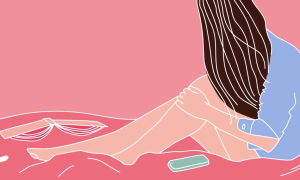 Illustration of woman facing away