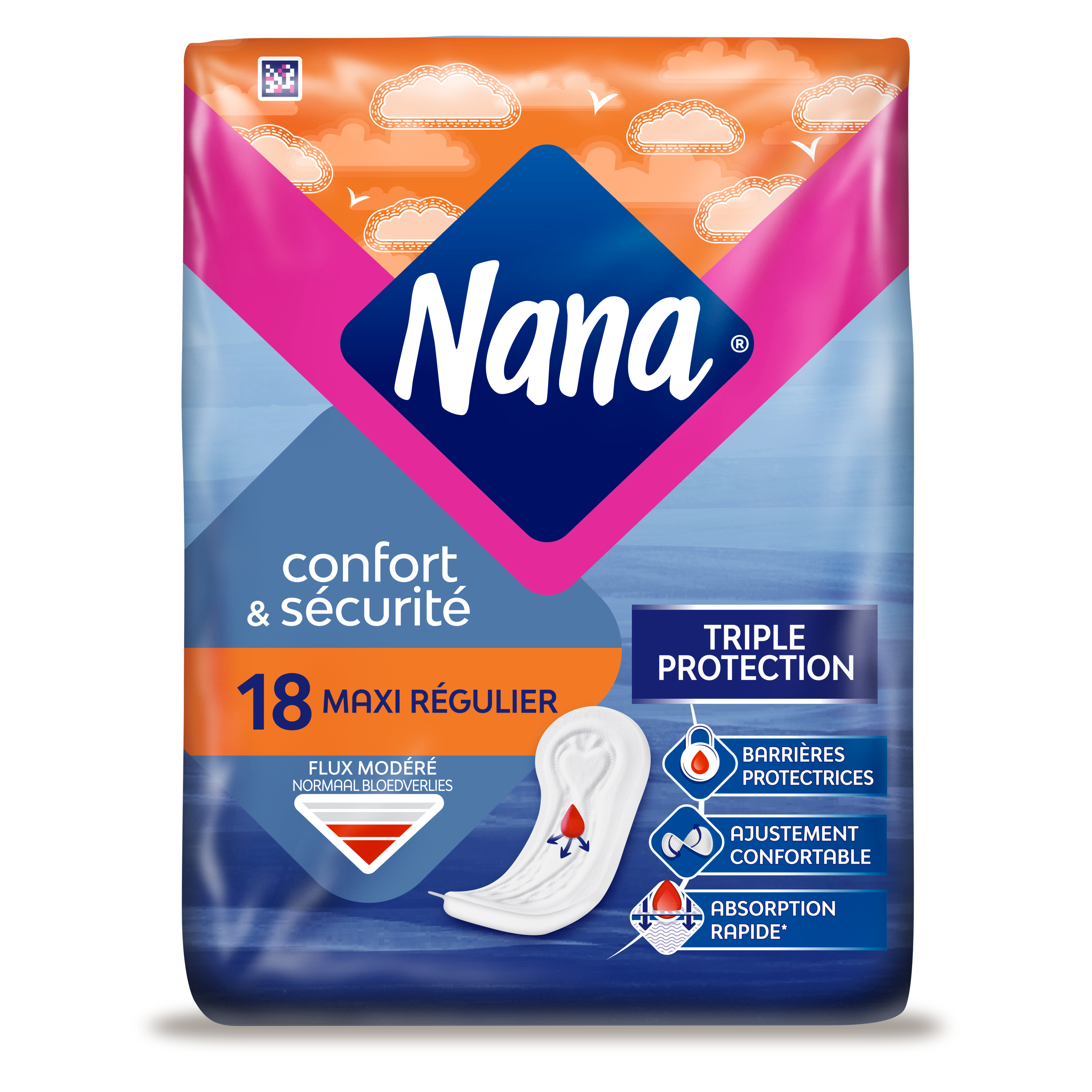 Sac à Serviettes Hygiéniques Naraya - Poche En Coton Bleu - Neuf Avec étiquettes - Pour Femme